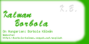 kalman borbola business card